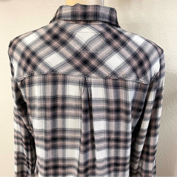 Rails Hunter Button-Front Shirt in Ivory Coal Blush - Picture 5 of 10